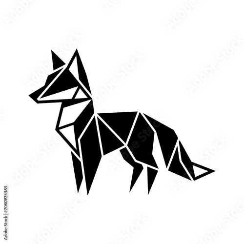 Minimalist geometric fox silhouette logo with geometric polygonal wildlife minimalist abstract triangle creative branding identity silhouette illustration