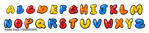 Colorful Balloon Alphabet A-Z - Vector illustration of bright bubbly balloon-style uppercase letters. Ideal for kids education, party designs, posters, and playful graphics