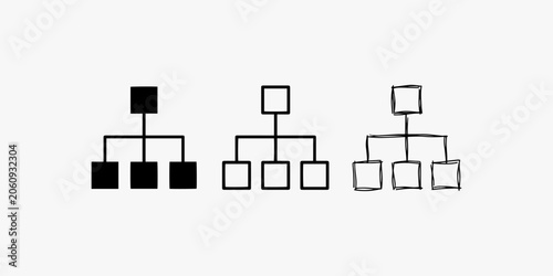 Canvas-taulu Family Tree Genealogy Chart Line Art Illustration Vector Outline Design