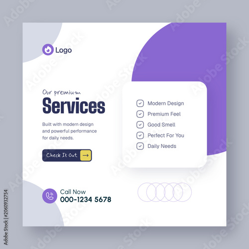 Corporate business services promotion social media banner template layout