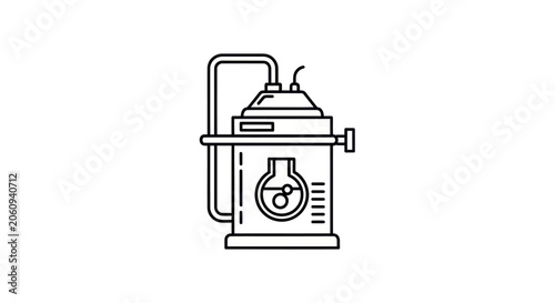Laboratory Bioreactor Line Art Vector