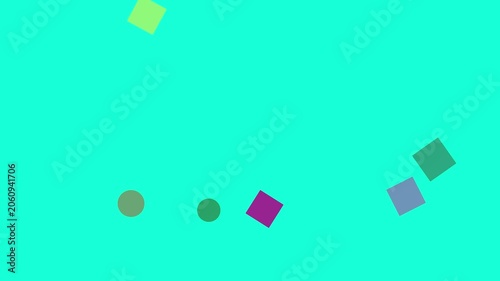 Confetti falling in turquoise and black background with gentle movement