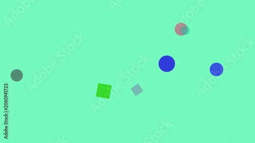 Confetti scattered across teal background with black graphic