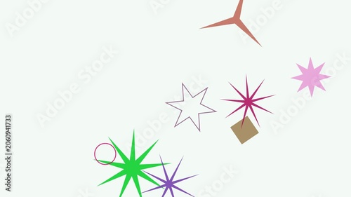 Confetti Stars and Geometric Shapes Fall in Gentle Motion Against a Soft Background