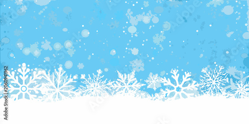 Foto Winter snowflake pattern illustration with a light blue background and a white s