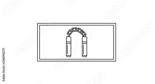 Nunchaku Martial Arts Weapon Icon
