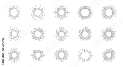 Sunburst, Starburst, Rays, Geometric Shapes - Vector Design Elements Collection