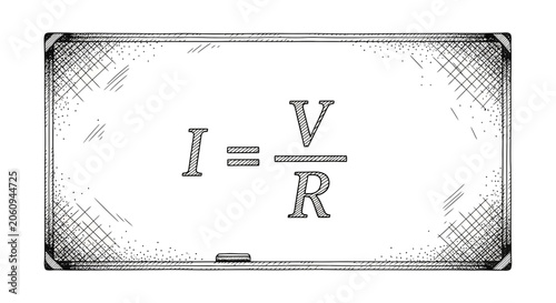 Ohm's Law Formula I=V/R Written on a Chalkboard - Science and Education Concept