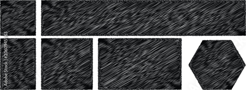 Fotografie Set of various geometric shapes with a handdrawn sketch texture