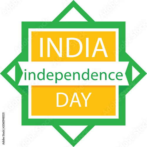 India Independence Day Badge Logo Vector | 15 August Celebration Emblem | Indian National Holiday Sticker | Patriotic Independence Day Label Design