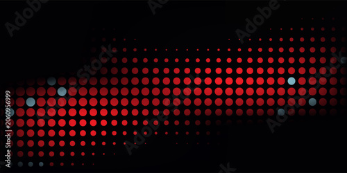 Abstract red and blue dots pattern on black background for design circle old modern