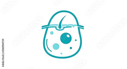 Icon representing skin pore health and hair follicle structure.
