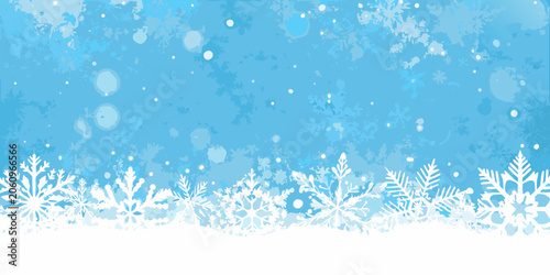 Foto Winter snowflake pattern illustration with a light blue background and white cry