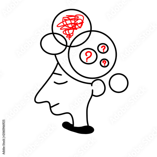Fotografía Line Art People with complicated minds isolated