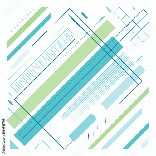 Abstract Geometric Pattern with Diagonal Lines and Rectangles