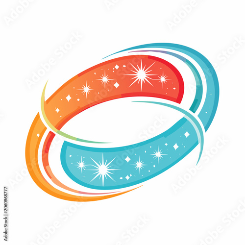 Abstract Swirling Rings with Stars