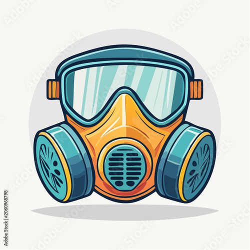 Cartoon Gas Mask Illustration