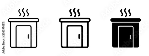 Bilde på lerret Sauna Icon Set, Steam Room Vector Graphics, Wellness Facility Symbols, Relaxatio