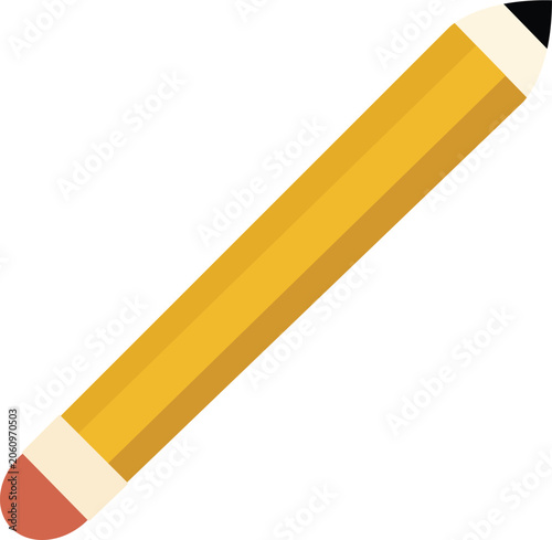 Yellow Pencil with Eraser Icon