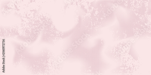 Wrinkled paper texture pattern with pink halftone. Dot gradient effect vector background. Trendy overlay print.