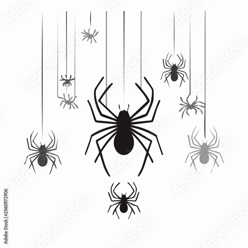 Hanging Spiders Silhouette