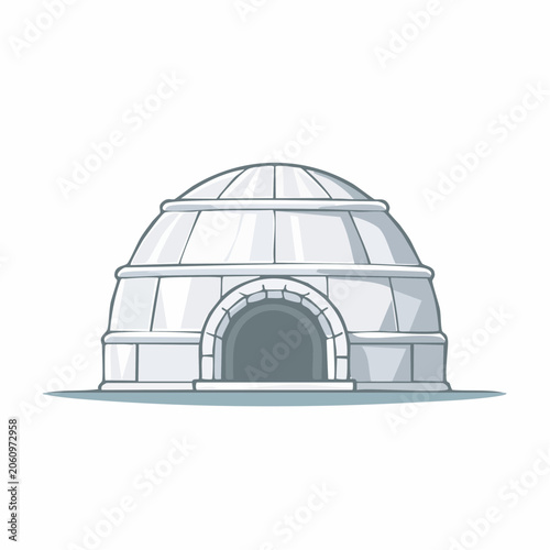 Illustration of a cartoon igloo