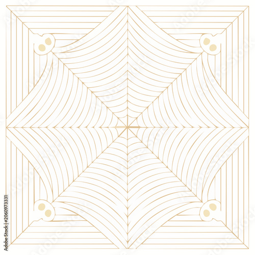 Abstract Golden Spider Web Pattern