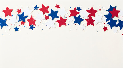 Red and blue stars border design for celebration