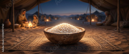 A minimalist, high-definition photograph focusing on a single wooden bowl filled exactly with an 
