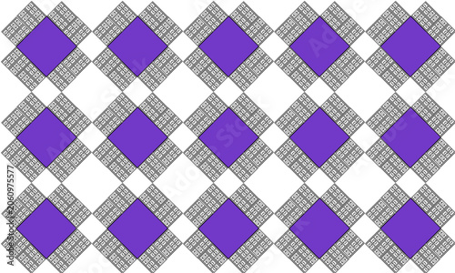 x Black and purple fabric texture, complicate diamond checkerboard repeat pattern, replete image, design for fabric printing, rhombus grid net, black block