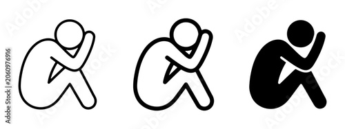 Tableau sur toile Sadness Iconography, Person Icon, Mental Health Symbol, Depression Silhouette, L