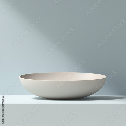 Ceramic serving bowl with a minimalist beige design for food presentation