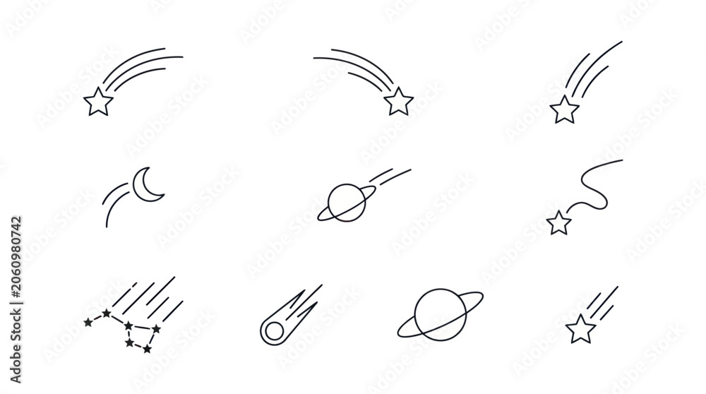 Obraz premium Space and Celestial Icon Set