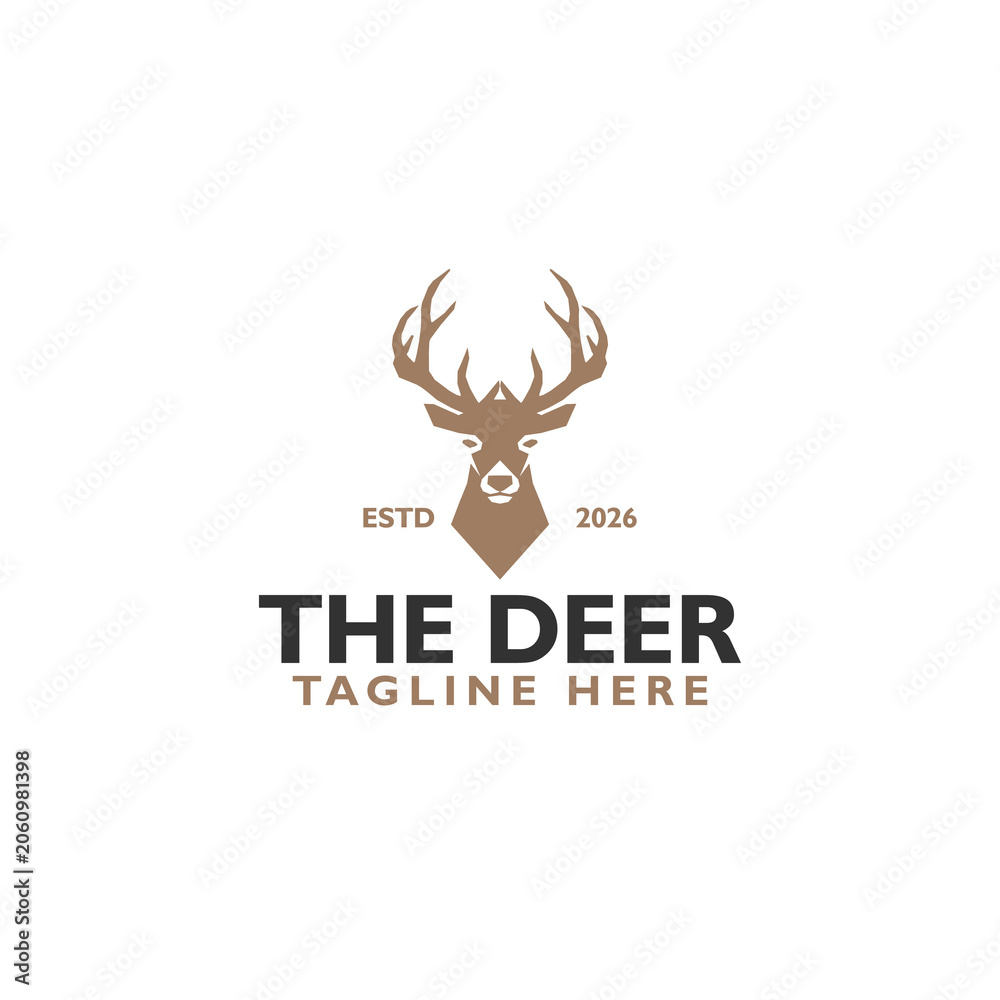 Obraz premium Deer Hunt Logo icon isolated on white background
