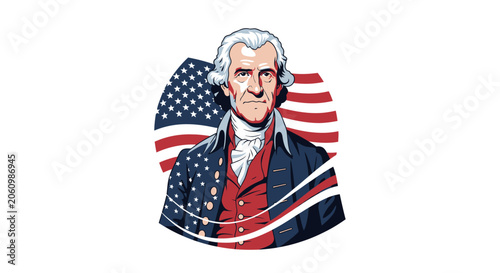 George Washington American President Portrait.