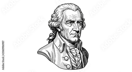 Obraz na plátne Historic American Gentleman Bust Portrait.