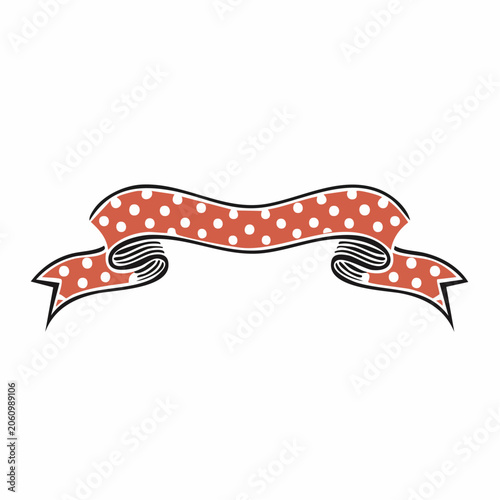 Red and White Polka Dot Ribbon Banner