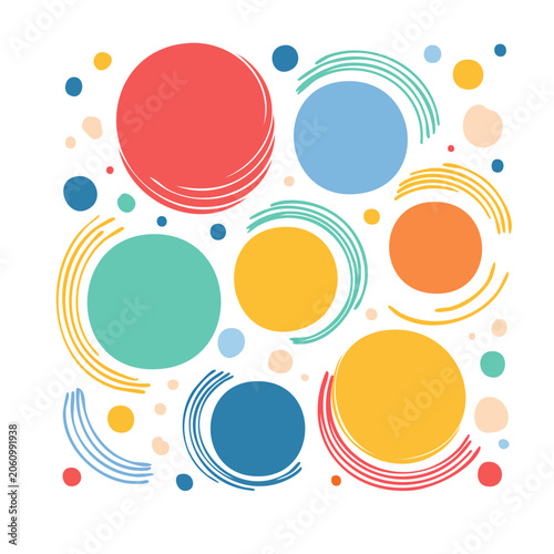 Colorful abstract circles and dots pattern