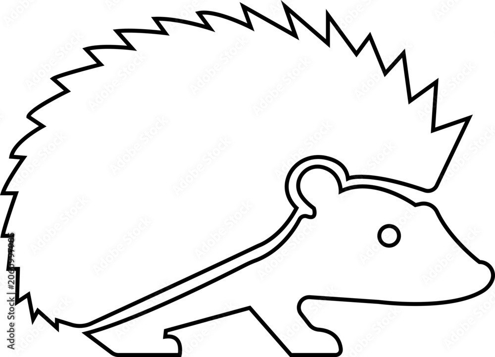 Obraz premium hedgehog vector silhouette icon, with sharp spikes and a charming appearance spiky quills, Animals icons wildlife nature animal profile Graphic Projects, minimal art styles, Nature Designs elements