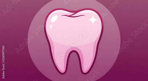 Illustration of a Healthy Clean Tooth Icon.