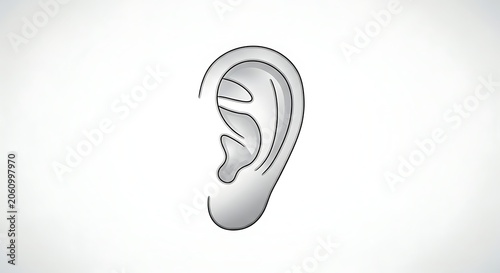 Illustration of a human ear in a simple line art style.