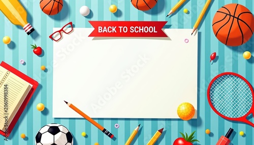 Copy Space School Background for Stationery Promotion and Marketing 3D