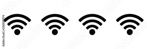 Tableau sur toile WiFi Icon Vector Featuring Wireless Signal Symbols for Internet Network Connecti