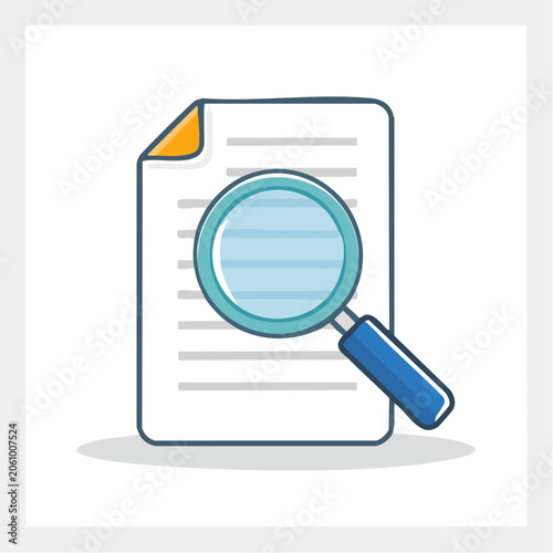 Magnifying Glass Over Document