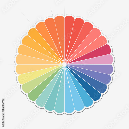 Colorful Color Wheel with Scalloped Edge