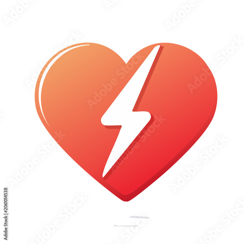 Red and orange heart symbol vector