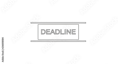 Deadline word in a frame, concept of time limit and urgency