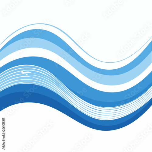 Abstract Blue Waves Background