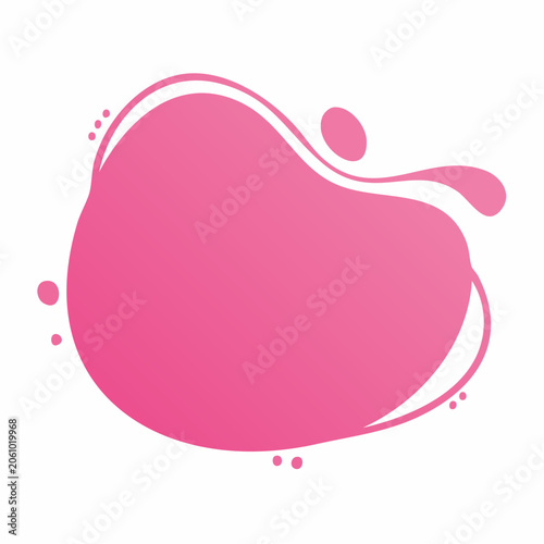 Pink Abstract Blob Shape with Gradient and Outline