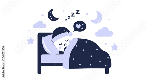 Foto a person sleeping peacefully in bed.